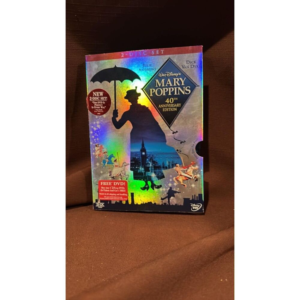 Mary Poppins 40th Anniversary Edition 2 Disc DVD Set w/ Slipcase